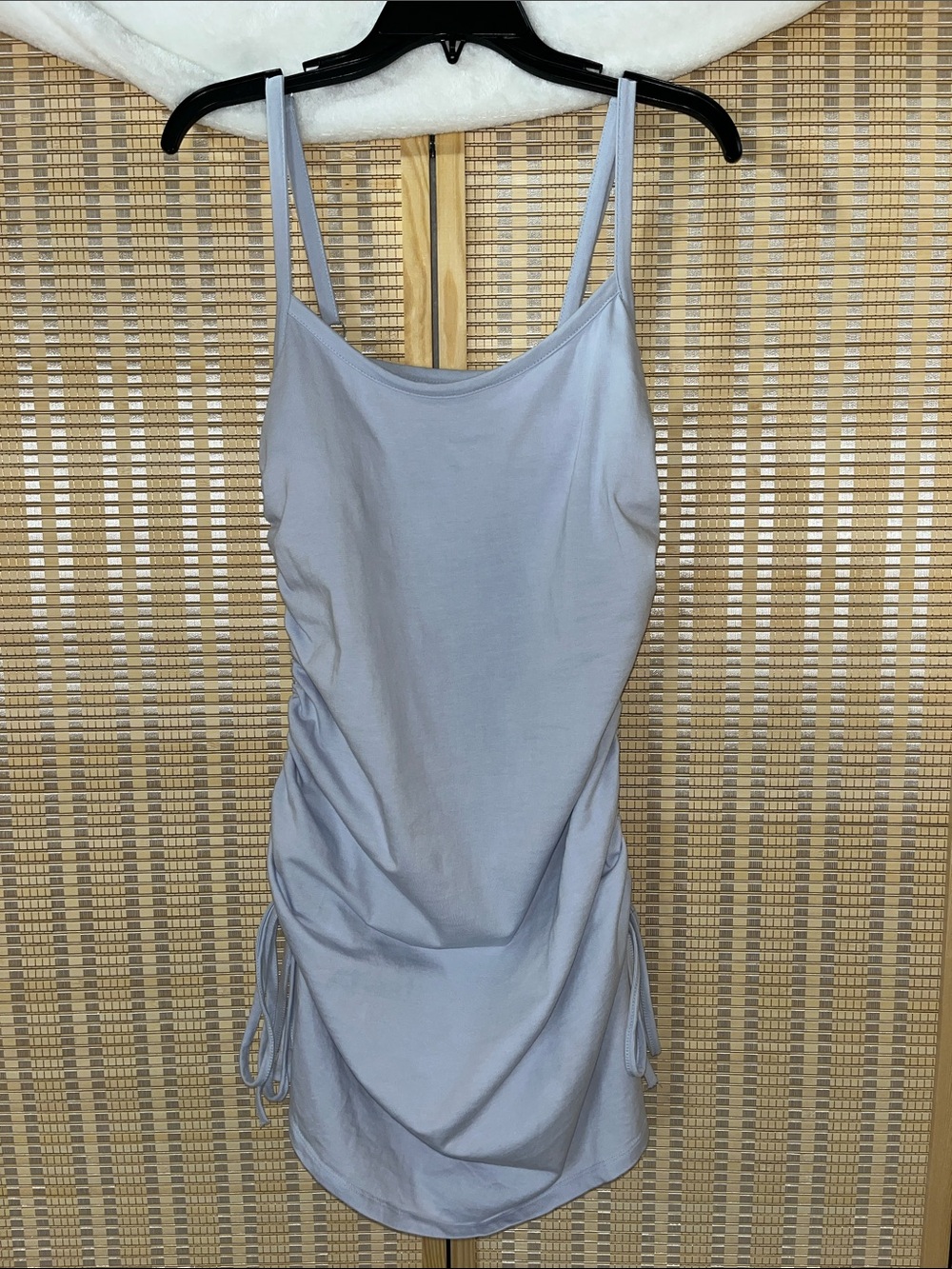 Adjustable Side-Ruched Spaghetti Strap Dress in Light blue - Picture 8 of 11